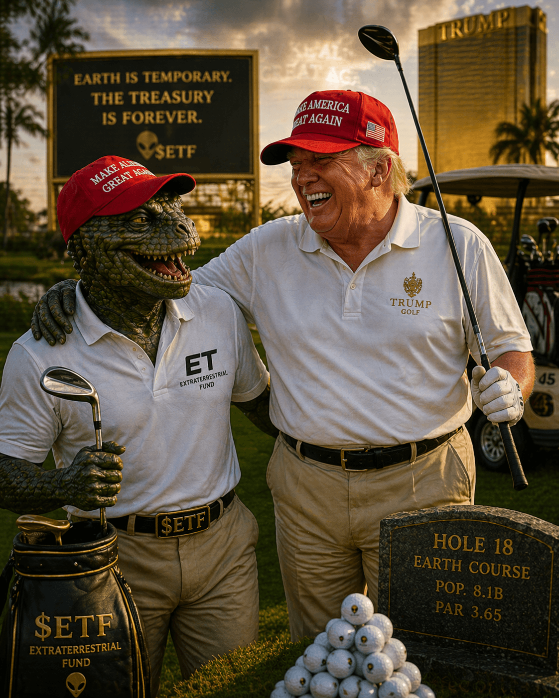 Earth course · hole 18 · $ETF